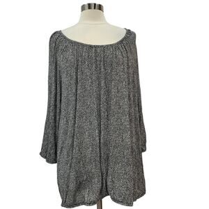 MICHAEL KORS Black & White 3/4 Sleeve Blouse SZ 3X